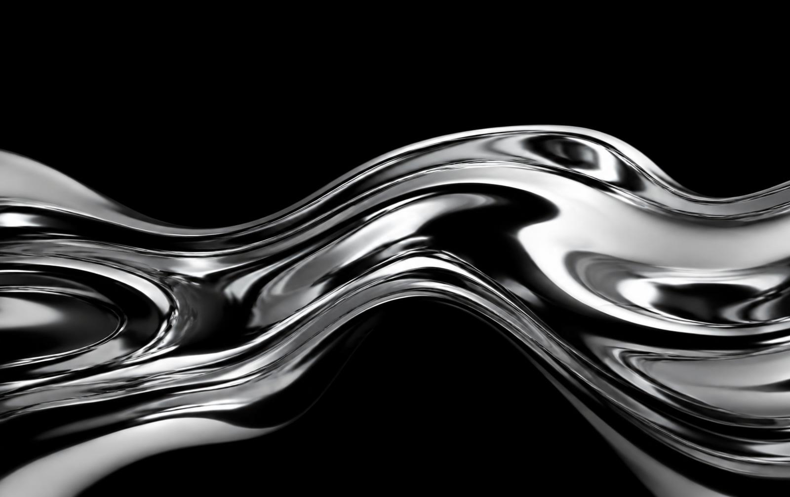 Flowing chrome sculpture
